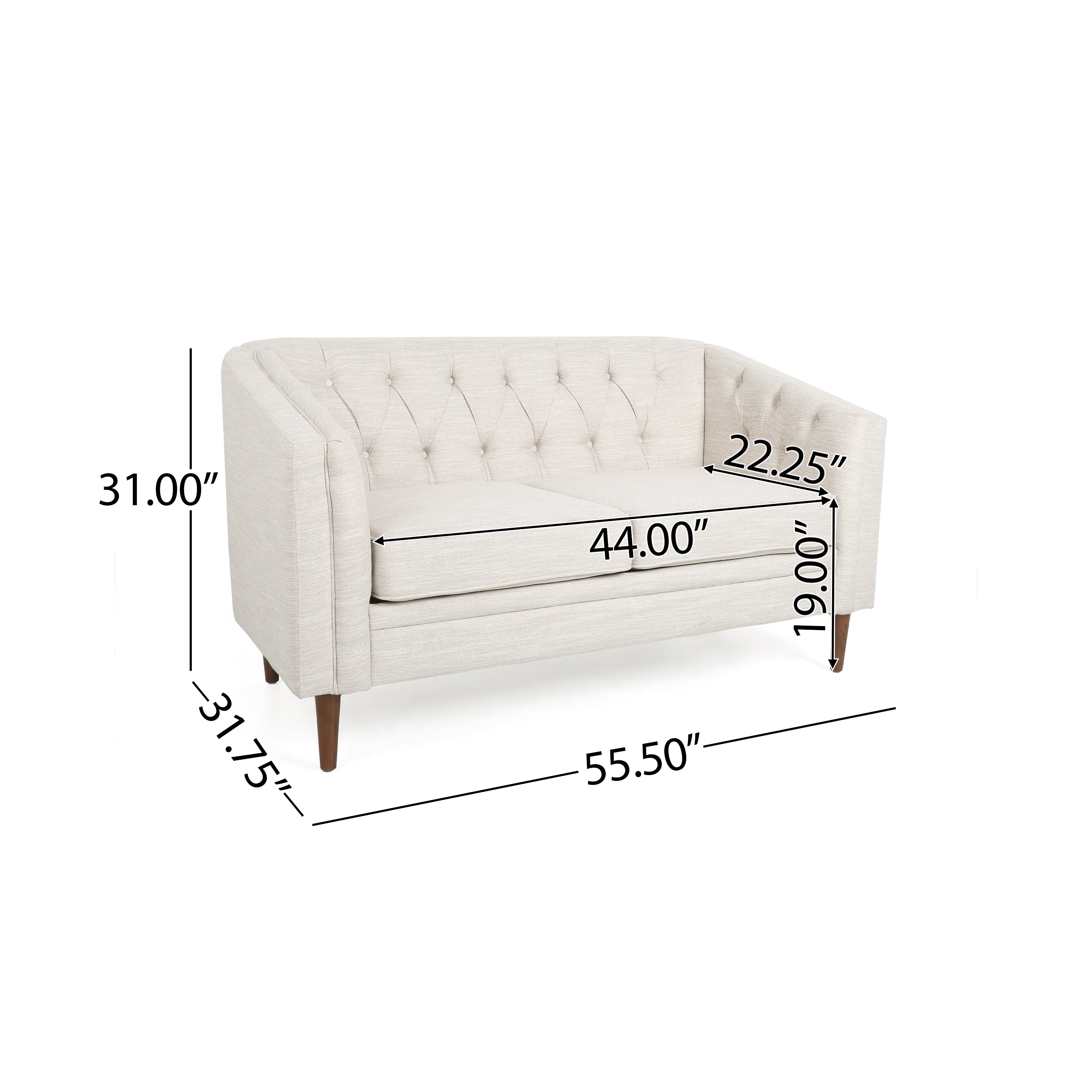 Jelm Contemporary Tufted Loveseat