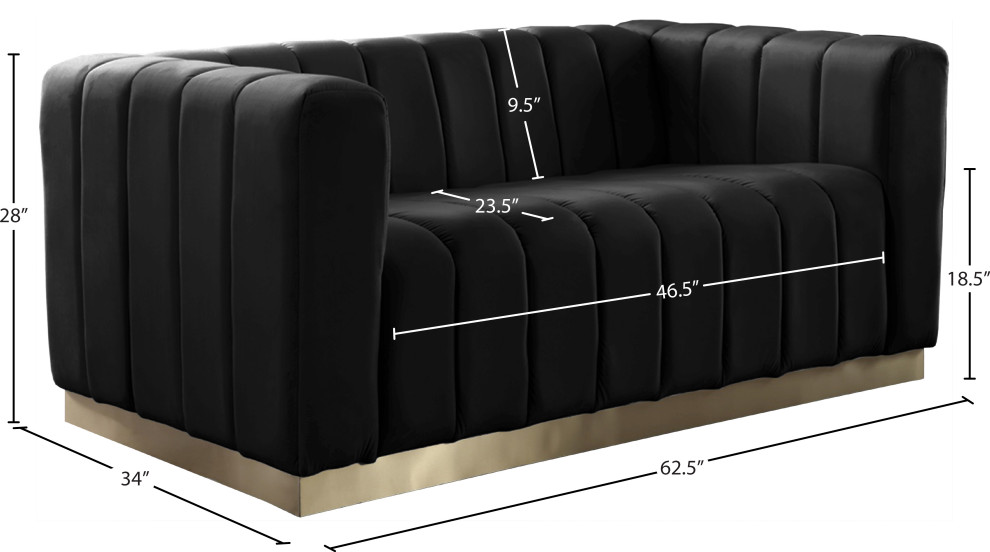 Marlon Velvet Upholstered Set   Contemporary   Loveseats   by Meridian Furniture  Houzz