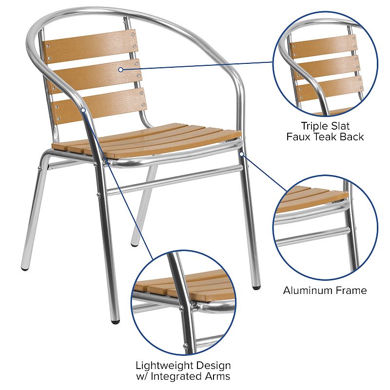 Flash Furniture Lila Commercial Indoor / Outdoor Restaurant Stacking Chair