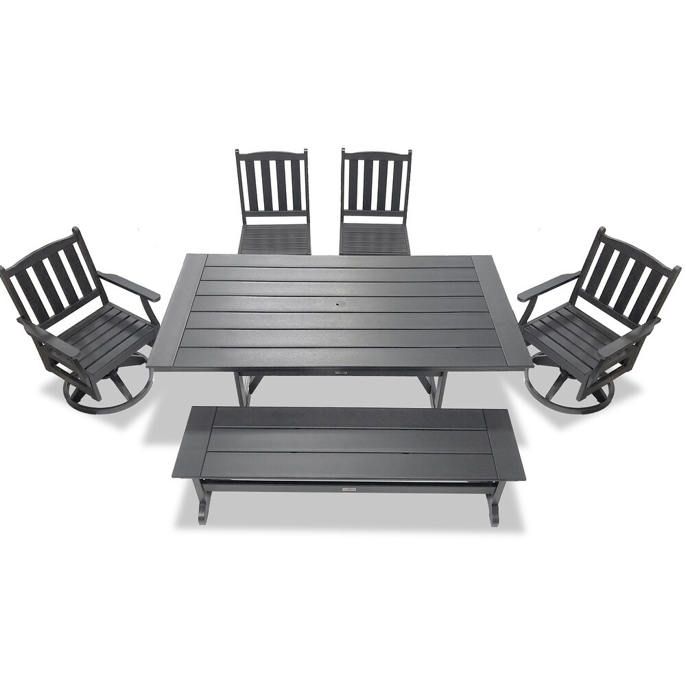 Tuscany HDPE Swivel Dining 6 Piece Set