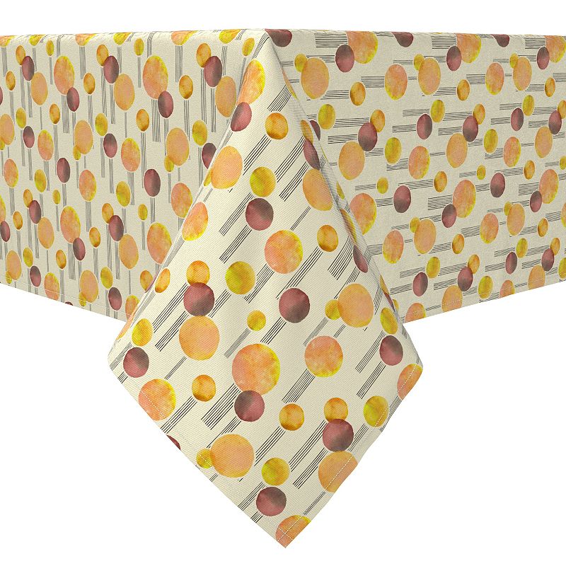 Square Tablecloth， 100% Cotton， 60x60， Abstract Spots Pattern