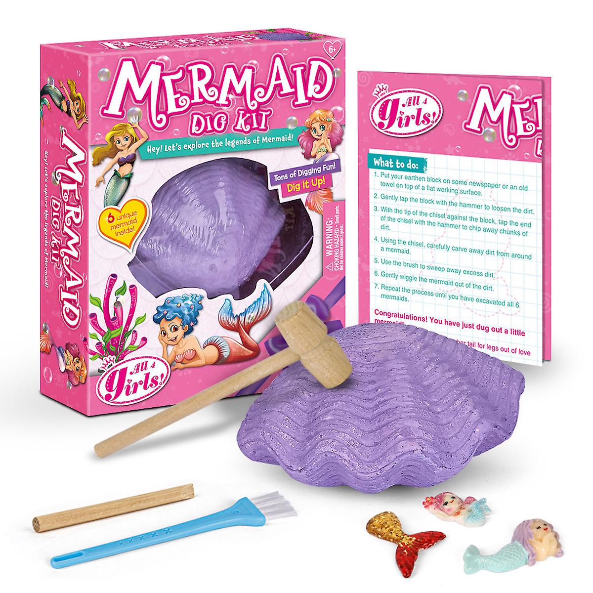 Mermaid Dig Kit Fossil Dig Archaeological Excavation Kit ，educational Science Kit Learning Toys For Kids