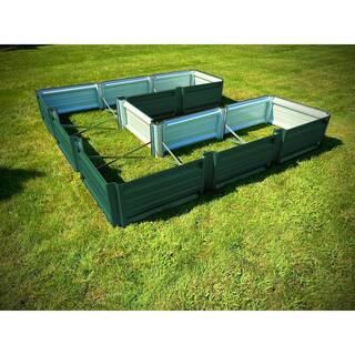108 inch by 108 inch U Shaped Forest Green Metal Planter Box PTTM9x9x18-FORESTGREEN