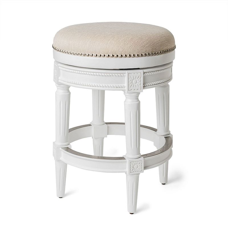 Maven Lane Pullman Backless Swivel Kitchen Counter Stool， Reclaimed Oak