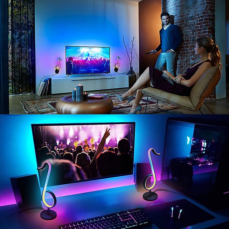 App Note Night Light Rgb Symphony Table Lamp Remote Control Symphony Musical Note Light Car Desktop Night Light For Home Bar