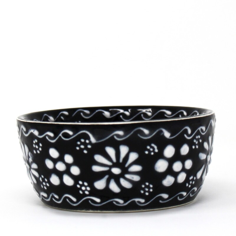 Handmade Mexican Pottery Black Appetizer and Dip Bowls (Set of 2)   3\