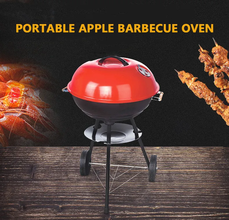 Outdoor BBQ Grill With Wheeled Household Folding Non smoking Cylinder Indoor  customized Charcoal Grill