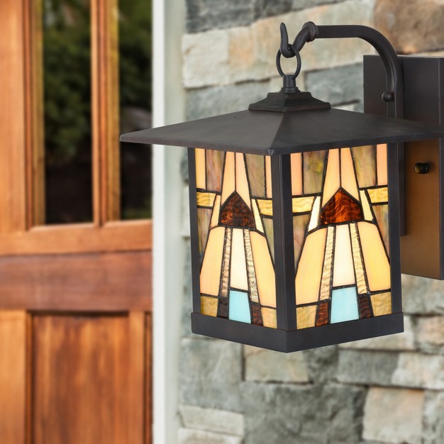 1 light Mona Mission Style Outdoor Wall Lantern Sconce Bronze River Of Goods