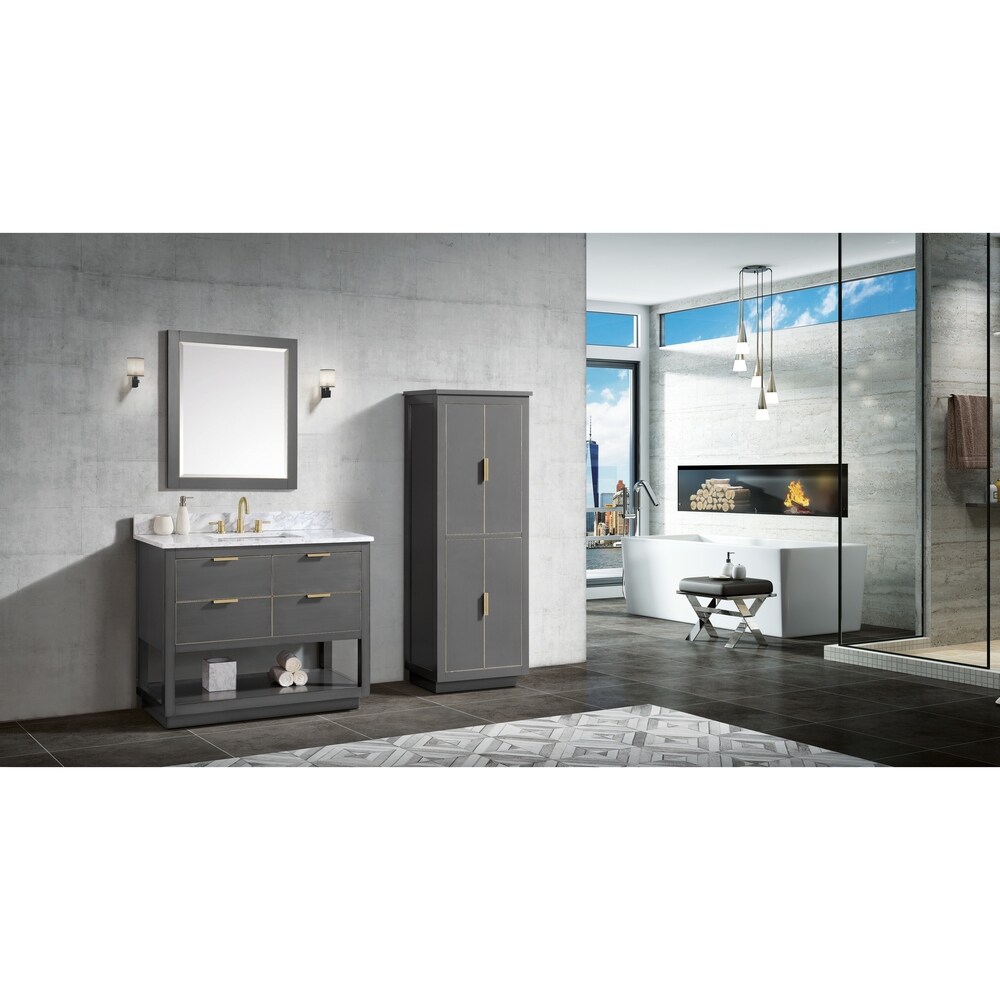 Avanity ie 43 in. Vanity Combo in Twilight Gray with Gold Trim