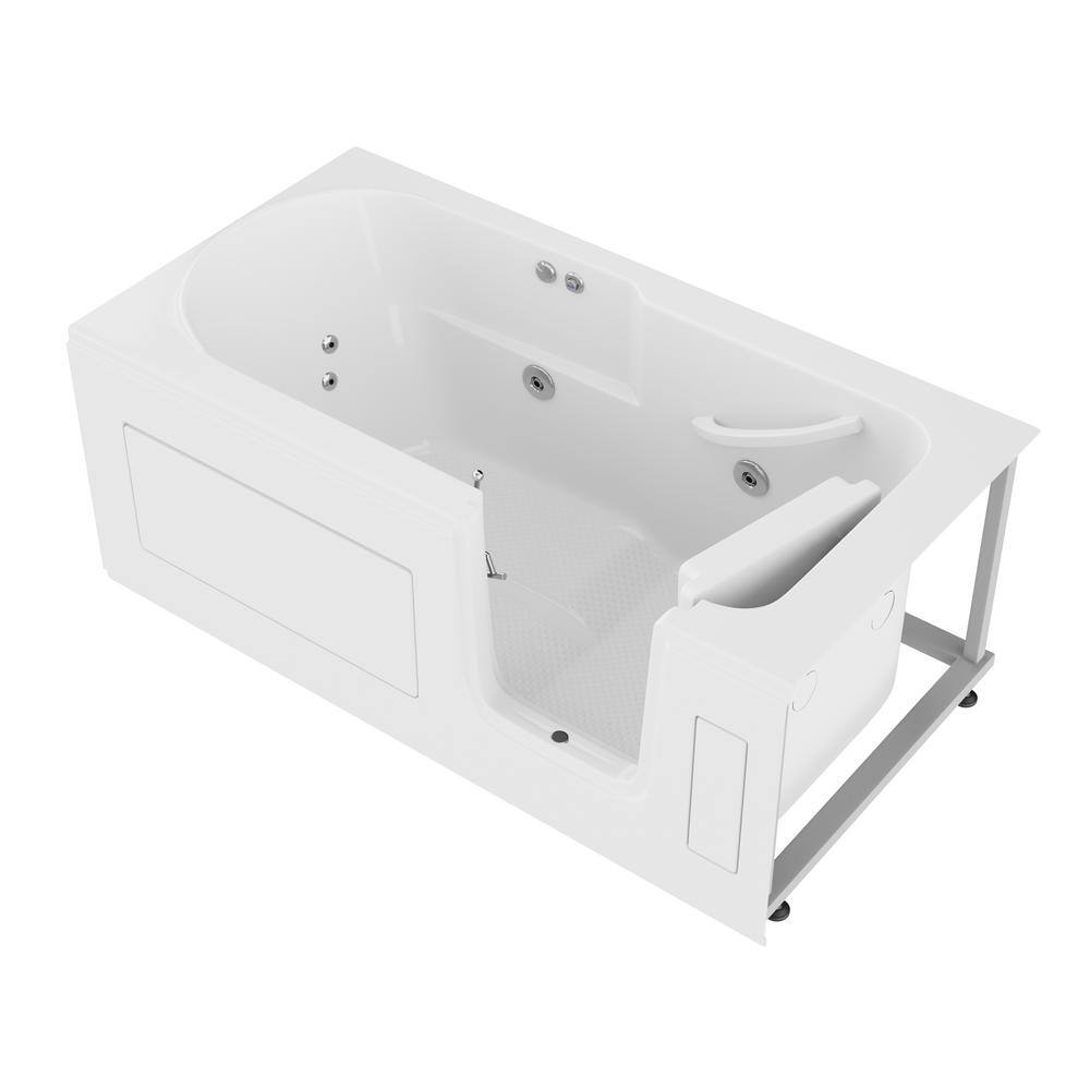 Universal Tubs HD Series 60 in. Right Drain Step-In Walk-In Whirlpool Bath Tub with Low Entry Threshold in White HDSI3060RWH