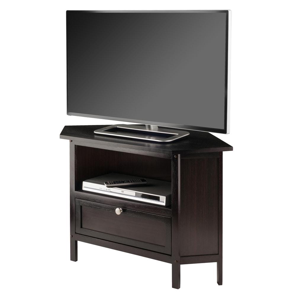 Porch   Den Brownville Espresso Wood Corner TV Stand