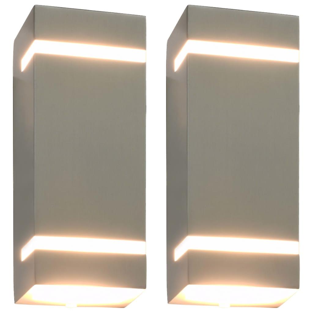 Outdoor Wall Lamps 2 Pcs 35 W Silver Rectangular No.341924