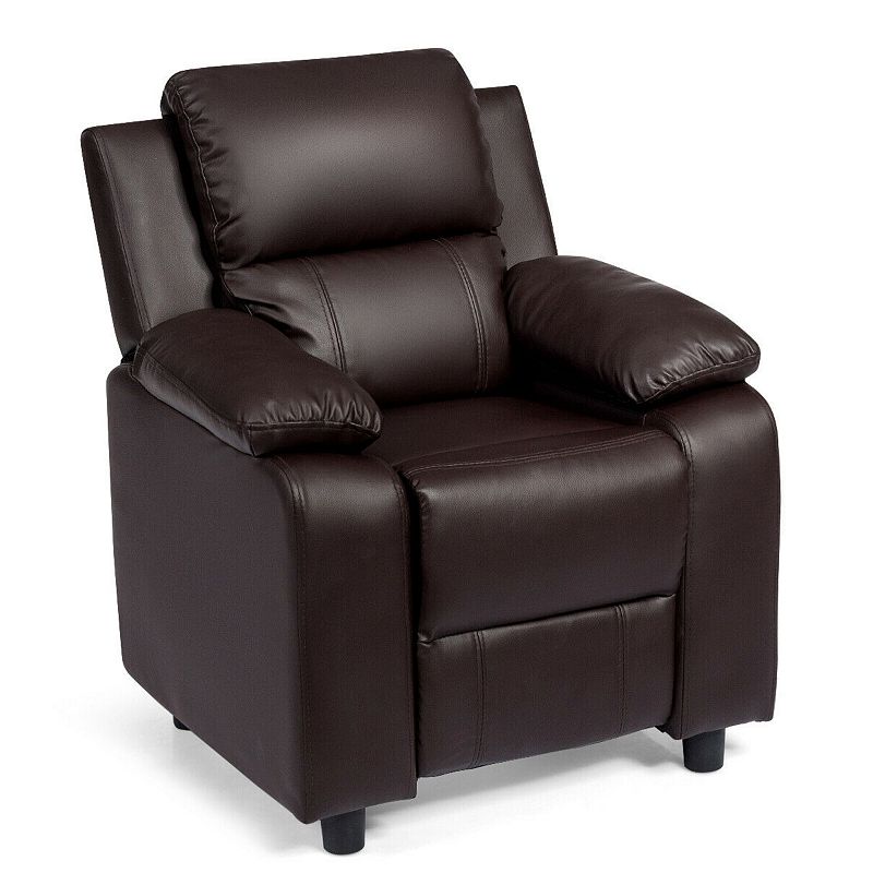 Deluxe Kids Armchair Recliner Headrest Sofa with Storage Arms