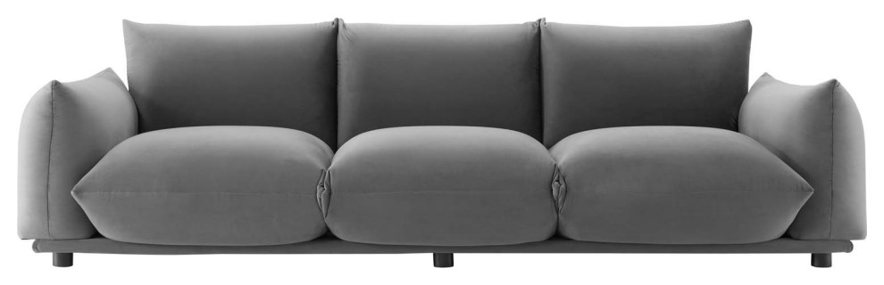 Sofa  Velvet  Brown  Modern  Living Lounge Room Hotel Lobby Hospitality   Contemporary   Sofas   by House Bound  Houzz