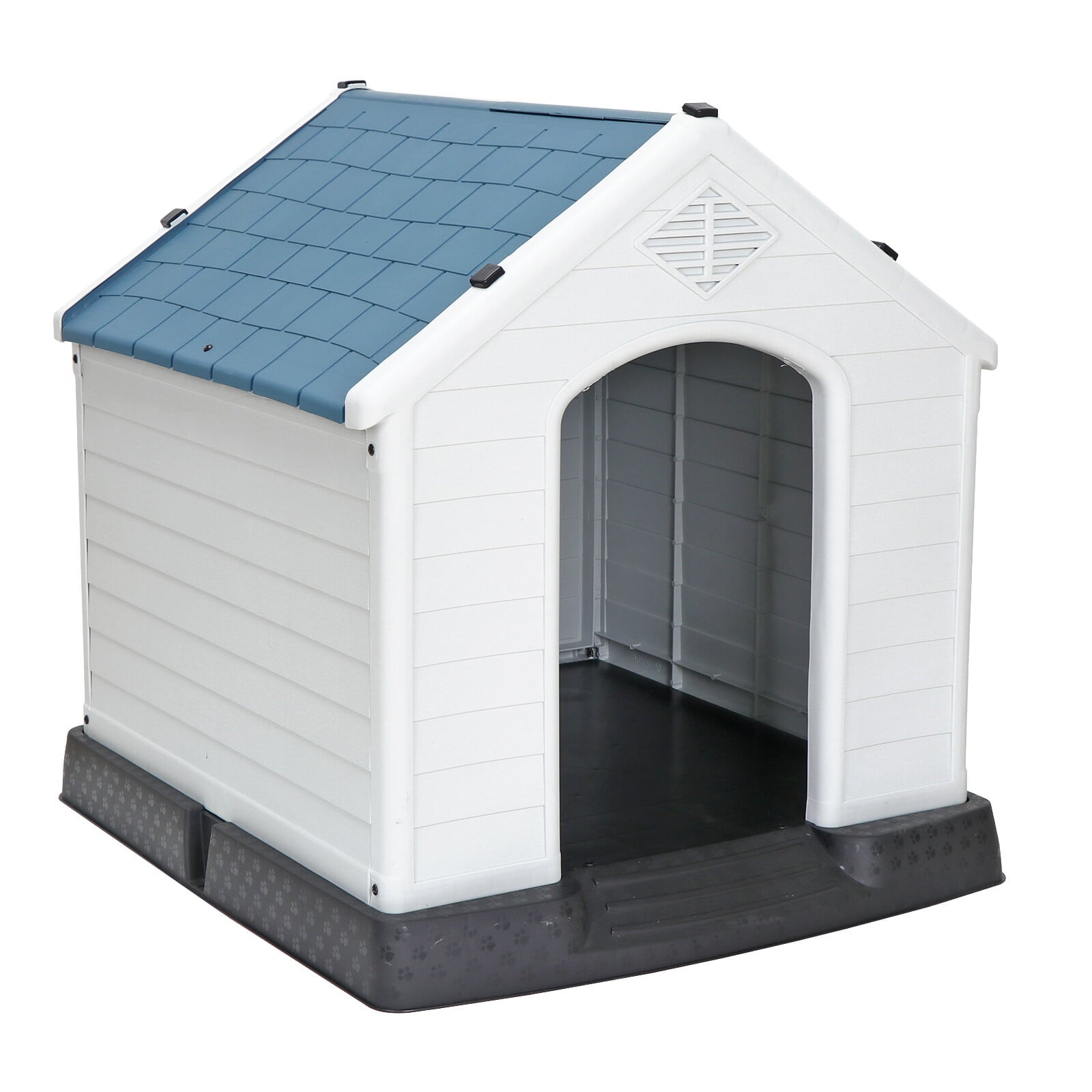 ZENY Large Dog House Indoor Outdoor Plastic Pet House Waterproof Kennel， White