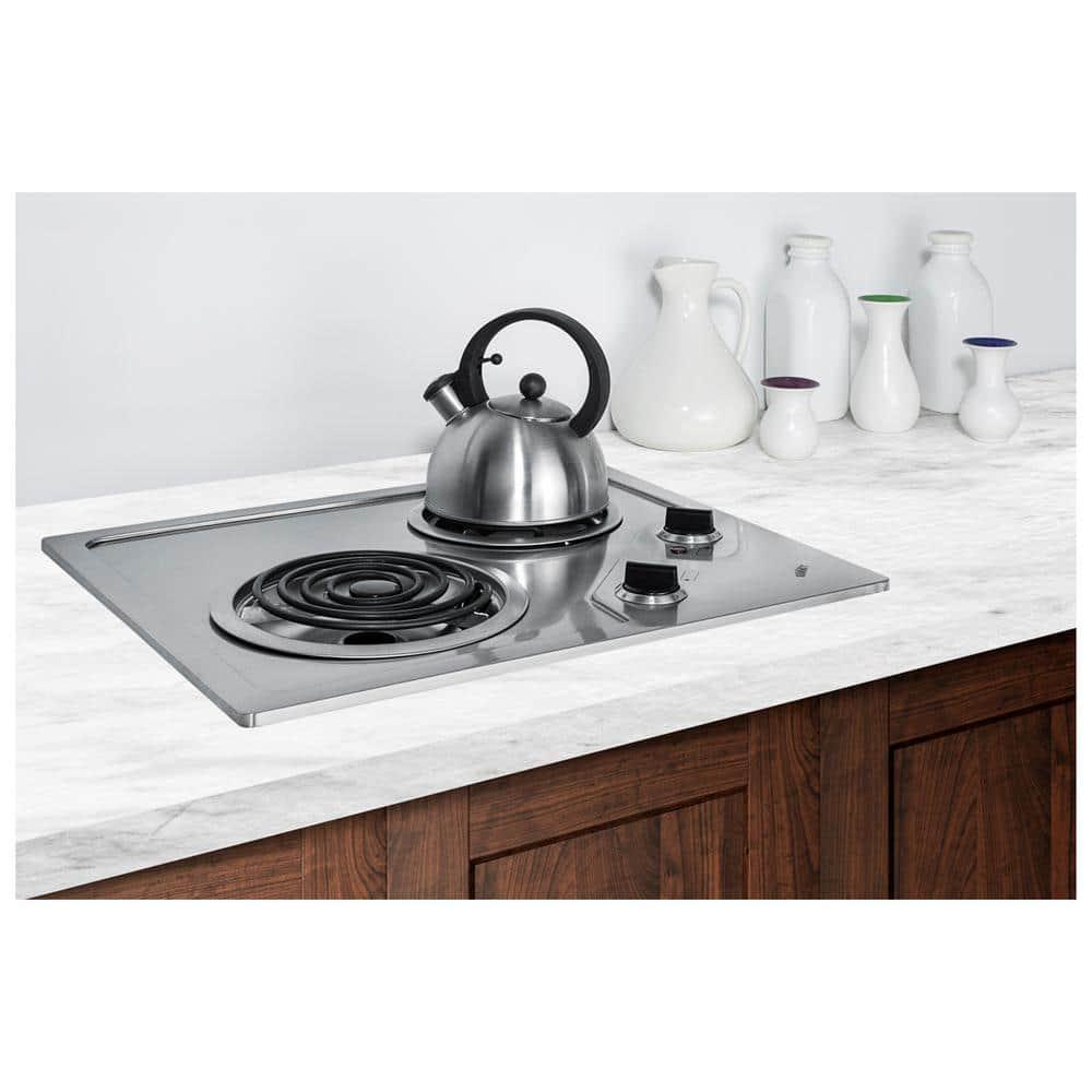 Summit Appliance 21 in 115Volt Coil Electric Cooktop in Stainless Steel with 2 Elements