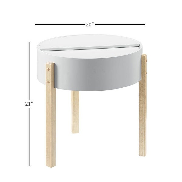 ACME Bodfish End Table in White and Natural