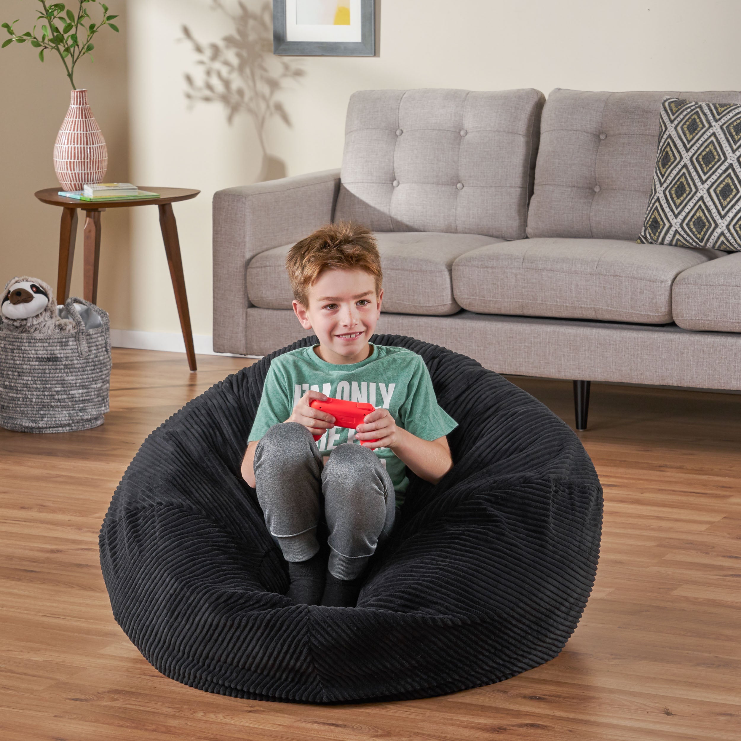 Germaine 3 Foot Modern Corduroy Beanbag