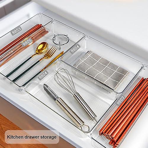 Vanity Organizer for Drawers | Transparent Drawer Organizer Bins - 5 Sizes Drawer Divider Tray for B