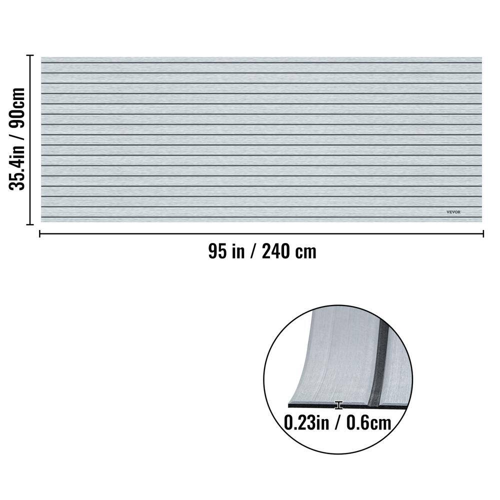 VEVOR Boat Decking Sheet 94.5 in. x 35.4 in. 6 mm Thick Self-Adhesive Non-Skid EVA Foam Faux Teak Decking 240X90EVAHSYMZNDBV0