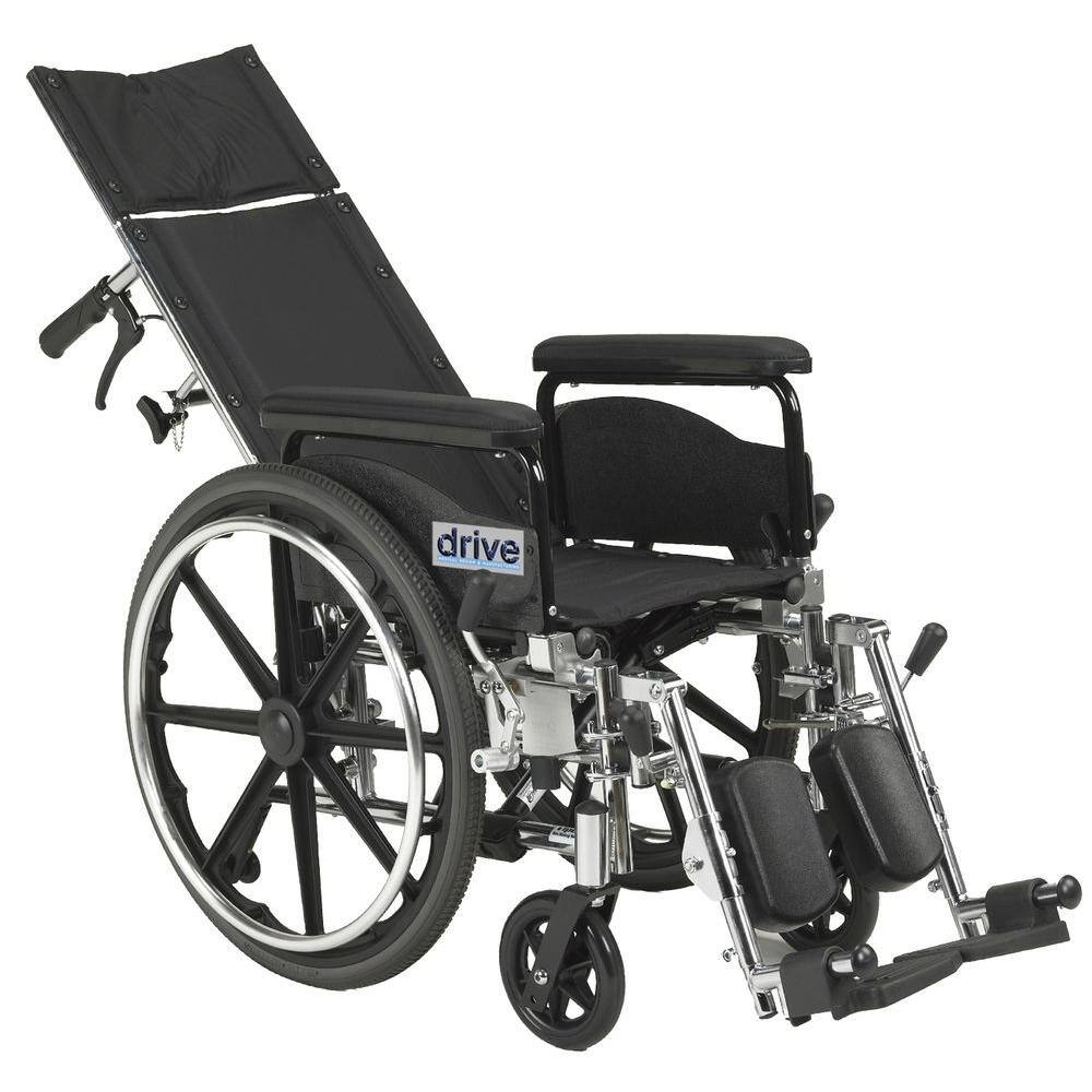 Drive Medical Viper Plus GT Full Reclining Wheelchair with 20 in. Seat and Full Arms pla420rbdfa