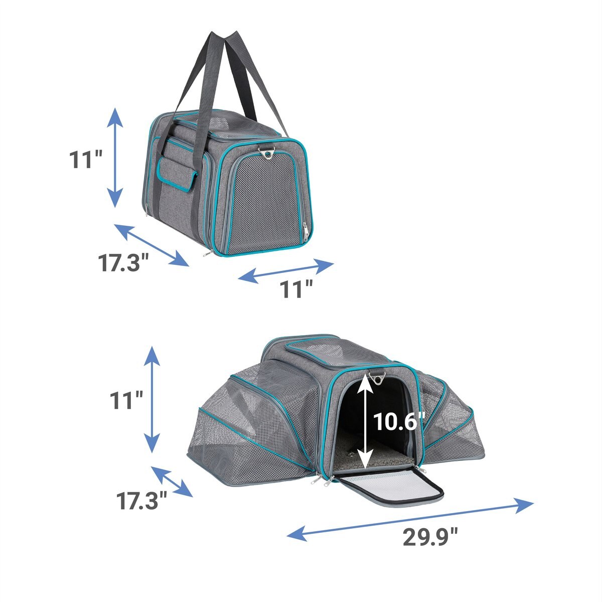 Frisco Soft Double Sided Expandable Airline Approved Dog and Cat Carrier