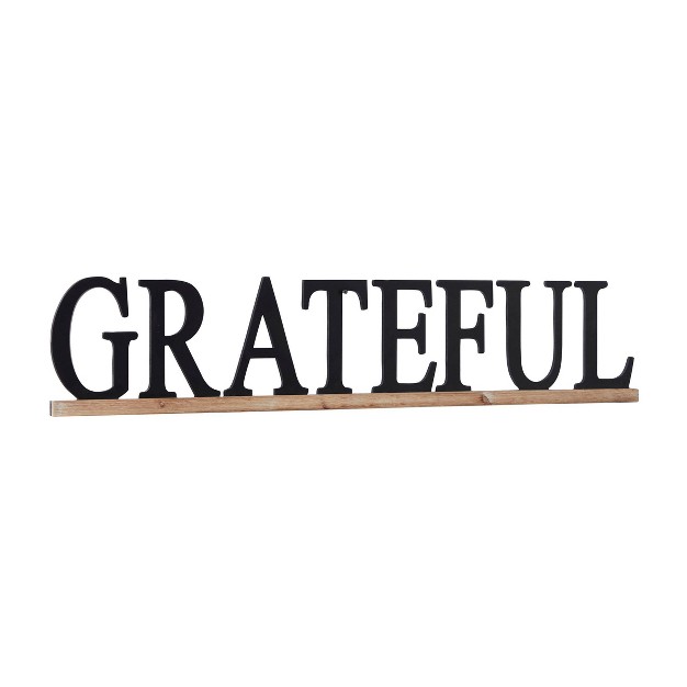 Wood Sign Grateful Wall Decor Black Olivia amp May