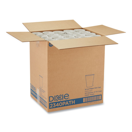 Dixie Pathways Paper Hot Cups， 10 oz， 50 Sleeve， 20 Sleeves/Carton (2340PATH)