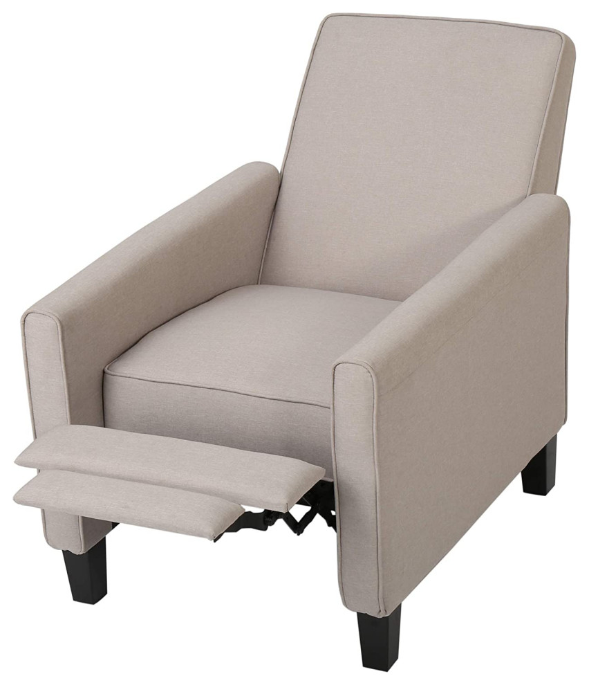 Set of 2 Recliner Chair  Tapered Legs With Padded Seat and Pipe Accents   Transitional   Recliner Chairs   by Declusia  Houzz