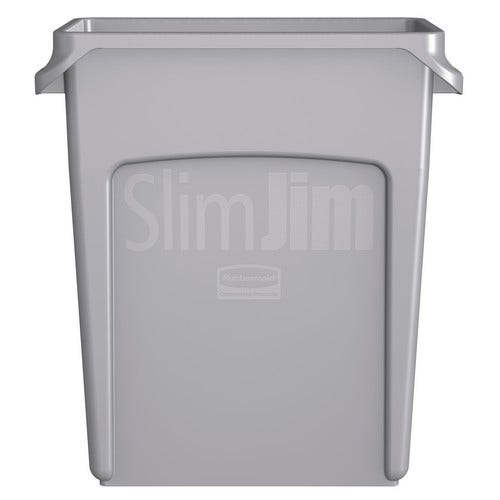 Slim Jim Container 16 Gallon， With Handles， Gray