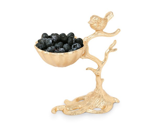 Classic Touch 3 5 quot d Gold Centerpiece Bowl On Branch Base With Bird