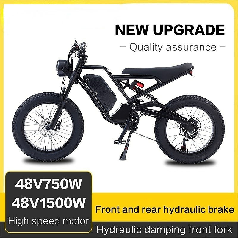 Wholesale new America retro big frame powerful 18/36/40 AH Li on battery cycle electric bike 1500W motor cycle mountain city men