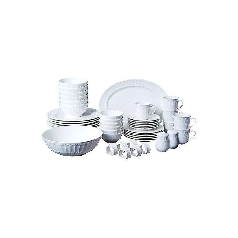 Gibson Home Regalia 46-Piece Dinnerware and Serve ware Set， Service for 6