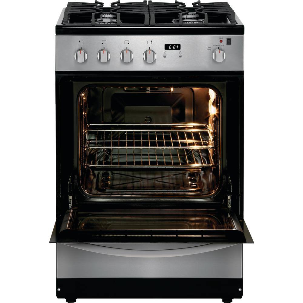 Frigidaire 24 in. 1.9 cu. ft. Freestanding Gas Range with Manual Clean in Stainless Steel FFGH2422US