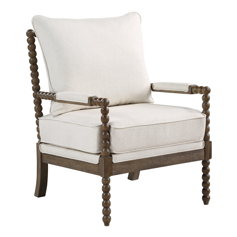 Home Square 2 Piece Linen Fabric Spindle Chair Set with Wood Frame in Beige