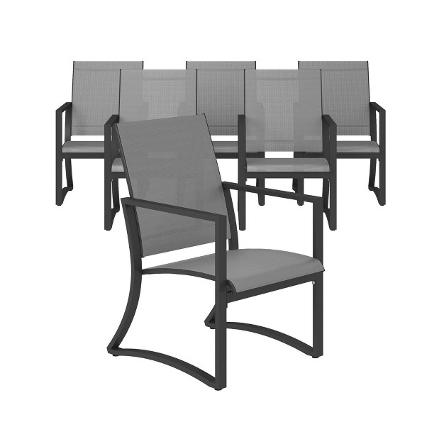 6pk Steel Patio Dining Chairs With Light Gray Sling Room amp Joy