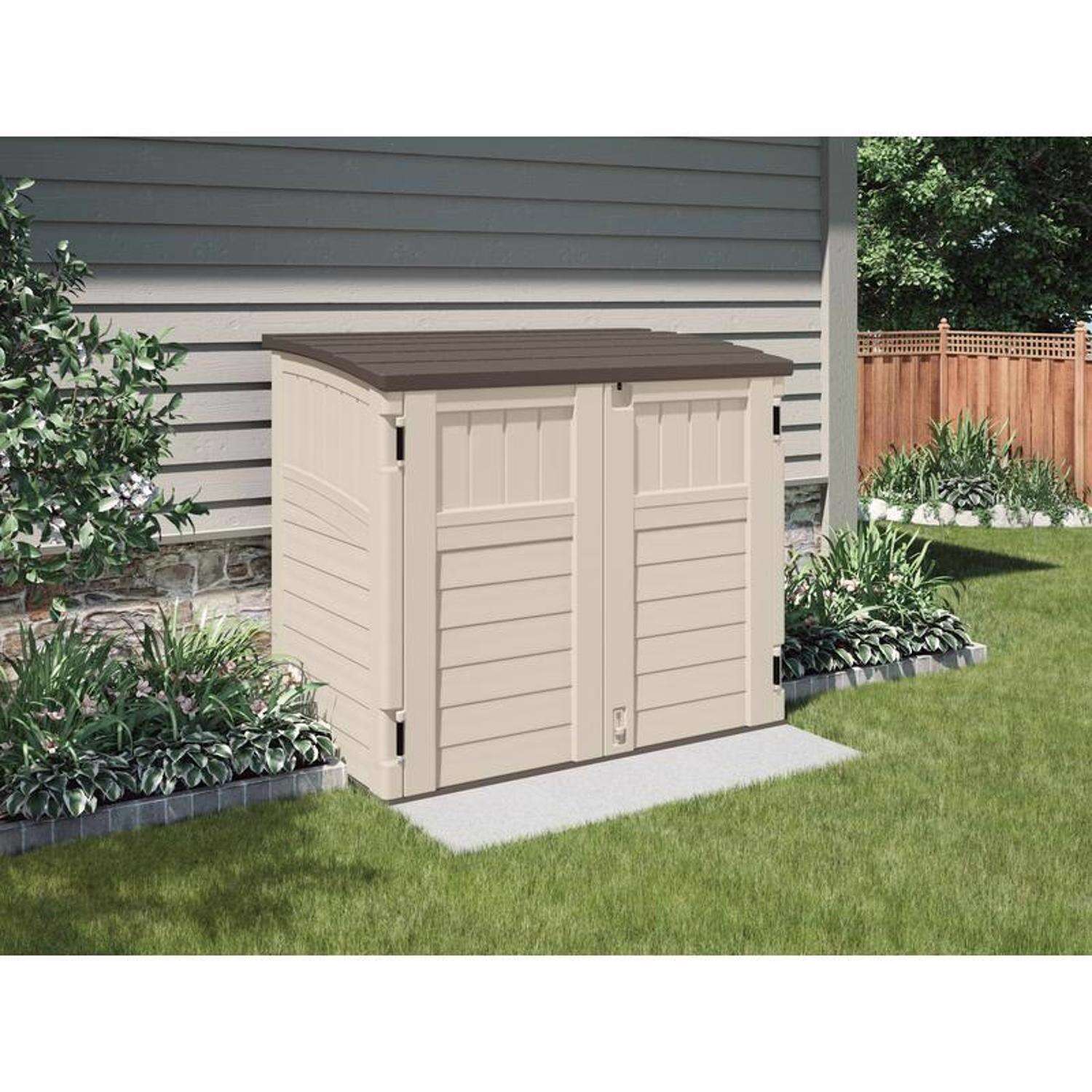 Suncast 4 ft. x 3 ft. Resin Horizontal Storage Shed with Floor Kit