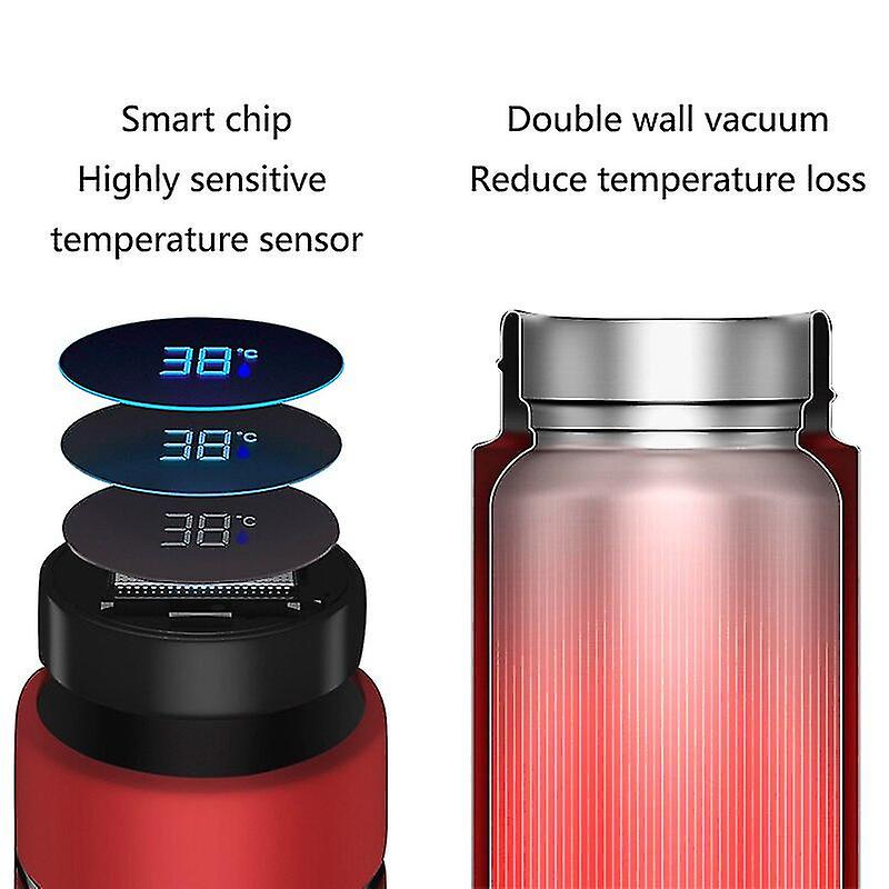 Smart Thermal Bottle Stainless Steel Thermos Water Bottle For Children Vacuum Flasksblack