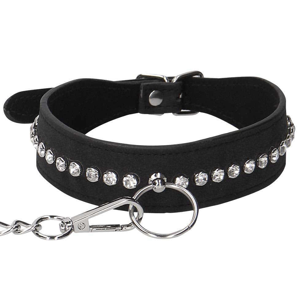 Ouch! Diamond Studded Collar With Leash