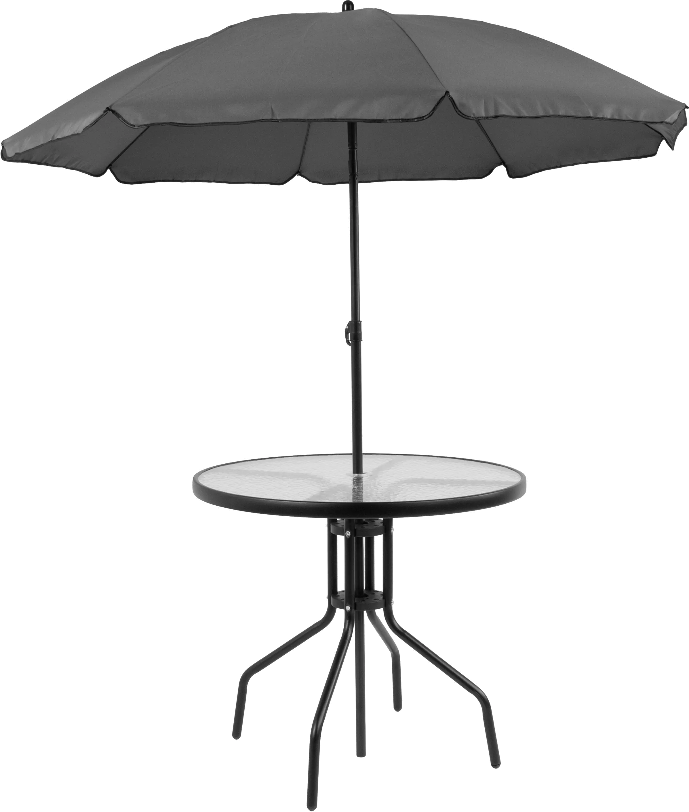 6 Piece Patio Garden Set with Umbrella - Black