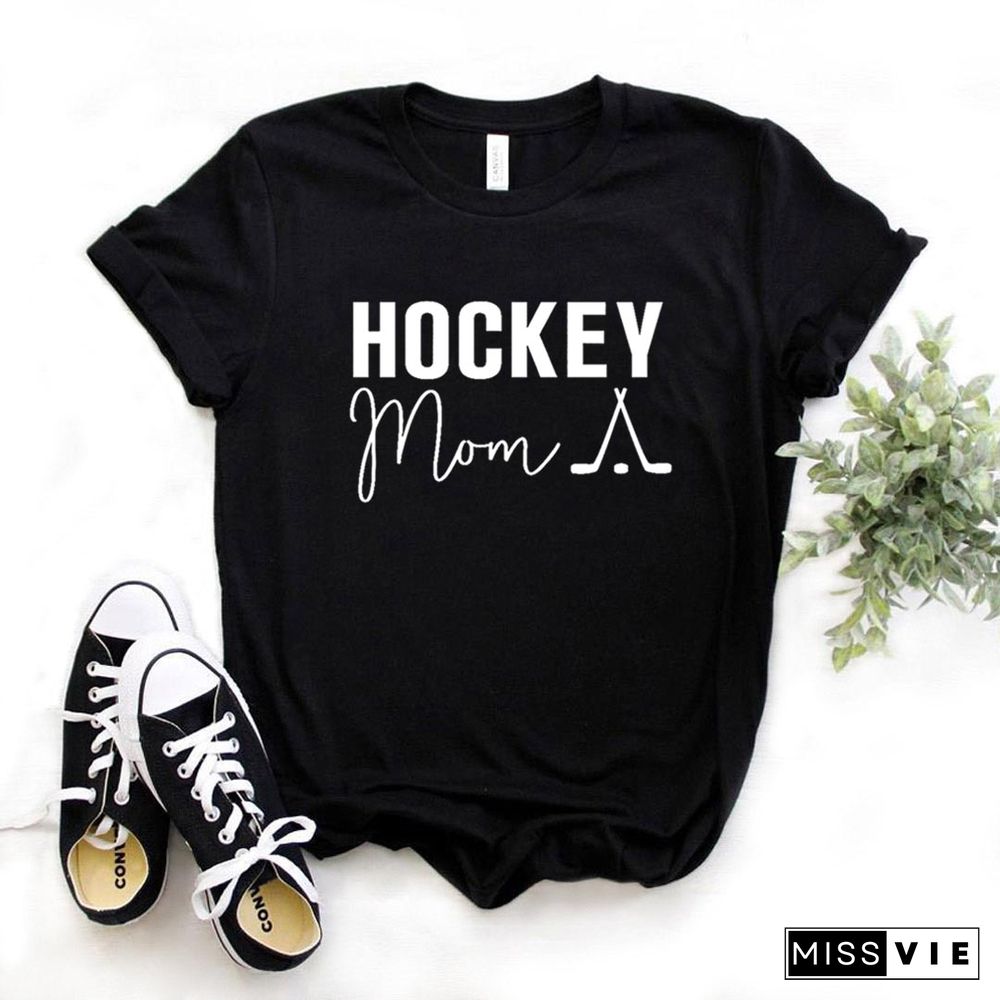 Hockey Mom Print Women Tshirts Cotton Casual FunnyT Shirt For Lady Yong Top Tee Hipster 6 Color NA-816