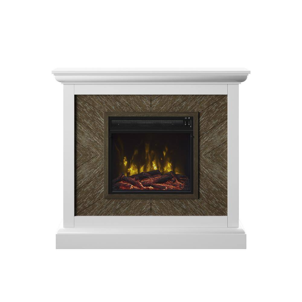 Twin Star Home 42 in. Wall Mantel Freestanding Electric Fireplace in White 18WM631-TPT01S