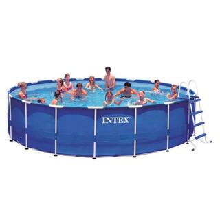 Intex 18 ft. x 48 in. Round Metal Frame Swimming Pool Set with 1500 GFCI Pump 28251EH 28253EH + 29000E-6pk