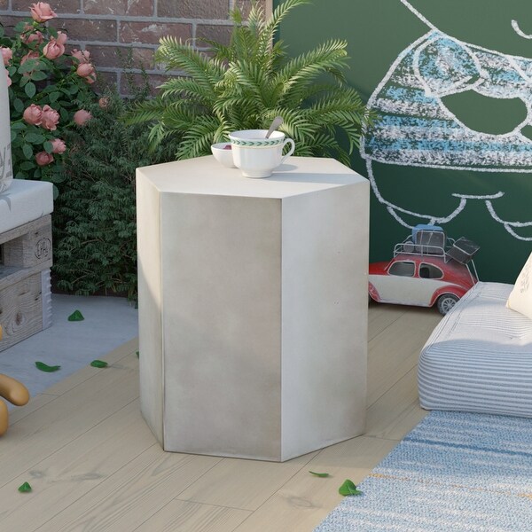 COSIEST MgO Outdoor Hexagonal End Table