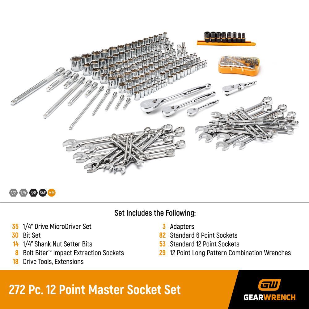 GEARWRENCH 273pc Mechanics Hand Tools Master Set 89080 from GEARWRENCH