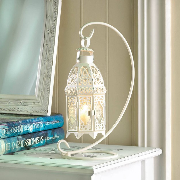 Metal Fancy Outdoor Lantern With Stand White Zingz amp Thingz