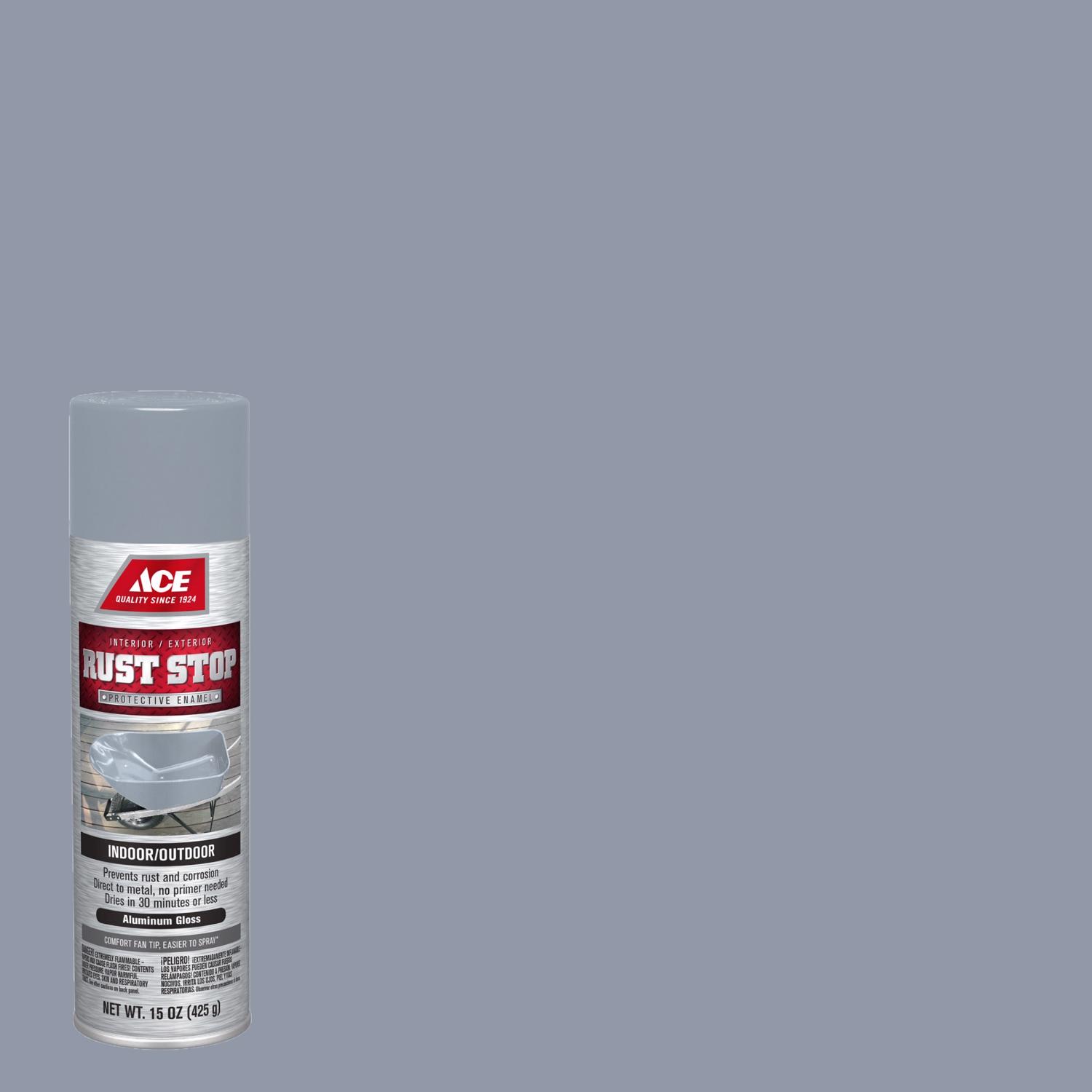 Ace Rust Stop Gloss Aluminum Protective Enamel Spray Paint 15 oz