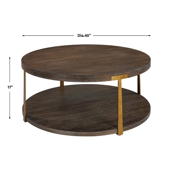 Uttermost Palisade Round Wood Coffee Table - 40 W X 17 H X 40 D (in)