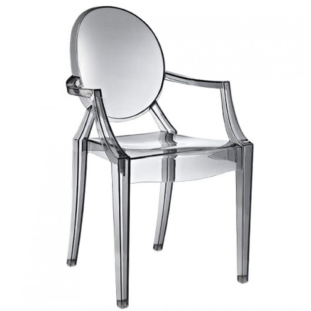 Modern Plastic Armchair With Arms Acrylic Mirrored Dining Chairs Retro Desk Stackable Molded