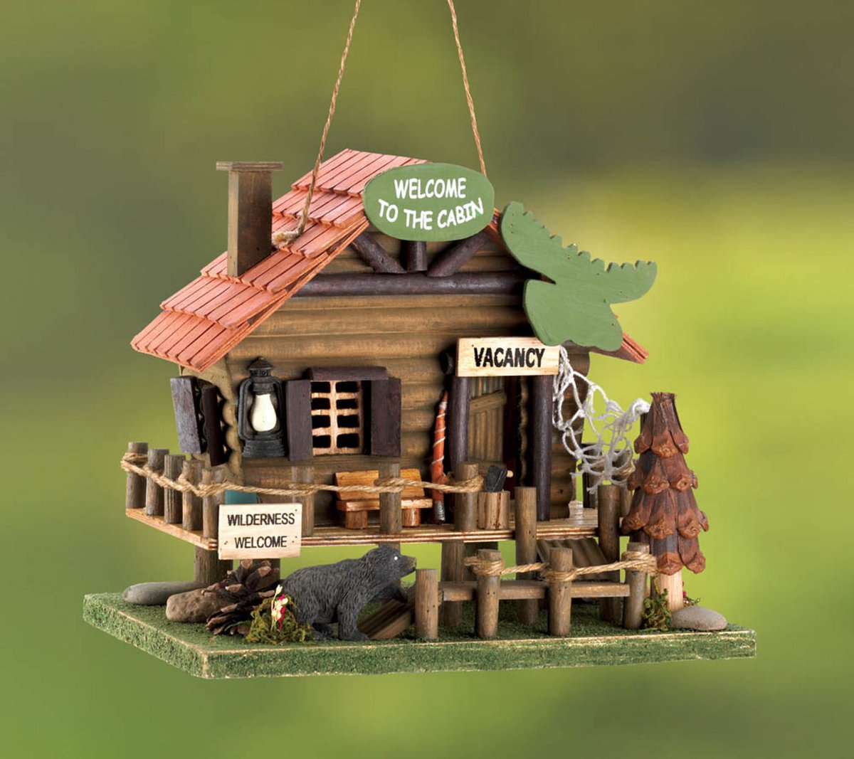 Zingz and Thingz Woodland Cabin Bird House